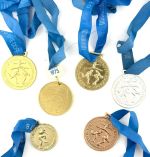 DDR FDJ JP 6 Medaillen Kreis Kinder und Jugend Spartakiade Gold, Silber, Bronze
