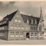 AK Bredstedt Marktplatz Rathaus Sparkasse Kirche Schleswig-Holstein 1952
