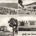 AK DDR Zinnowitz Mehrbild Strand Kulturhaus Mecklenburg-Vorpommern gelaufen