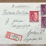 Einschreiben Brief Deutsche Post Osten Minsk Distr. Warschau 1943