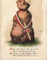 AK 1.WK Durchalten Kartoffel Propaganda Hungersnot Patriotika geprägt 1915