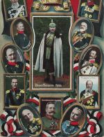 AK 1.WK Kaiser Wilhelm II. Heerführer Hindenburg Emmich Patriotika 1915