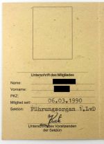 DDR NVA Dienststellenausweis Oberstleutnant + Mitgliedskarte Berufssoldaten