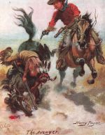 AK Künstlerkarte Harry Pane The Avenger Wild West Indianer Cowboys USA