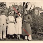 Foto verletzte Soldaten mit Krankenschwestern im Lazarett Bautzen Sachsen