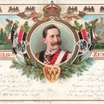 AK 1.WK Kasier Wilhelm II. vom Fels zum Meer Reichsadler Patriotika 1898