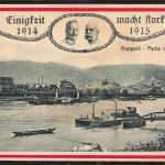AK 1.WK Boppard Rhein Fähre Einigkeit macht stark! 1914 1915 Patriotika 1915