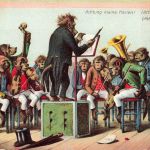AK Vermenschlichte Tiere Schimpansen Orchester Monkeys Achtung meine Herren!