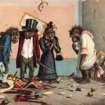 AK Vermenschlichte Tiere Verwüstete Wohnung Schimpansen Monkeys Anthropomorph