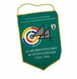 DDR Wimpel 44. Weltmeisterschaft im Sportschiessen Suhl 1986