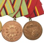 DDR MdI 4er Ordensspange Ehrenzeichen VP Verdienstmedaillen MdI & Kampfgruppen