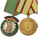 DDR MdI 4er Ordensspange Ehrenzeichen VP Verdienstmedaillen MdI & Kampfgruppen