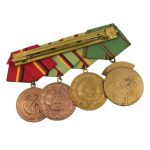 DDR MdI 4er Ordensspange Ehrenzeichen VP Verdienstmedaillen MdI & Kampfgruppen
