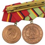 DDR MdI 4er Ordensspange Ehrenzeichen VP Verdienstmedaillen MdI & Kampfgruppen