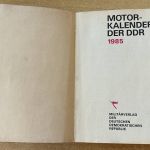 Motor Kalender der DDR 1985 Militärverlag Walter Großpietsch