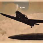 Postkarte WW2 Flugzeug Jagdeinsitzer Bf.109 im Angriff Luftwaffe