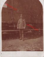 Foto-AK 1.WK Deutscher Soldat Militär-Eisenbahner bei Zug abnahme