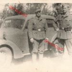 Foto WW2 Deutsche Soldaten mit PKW Opel Olympia Fahrt Süd Rußland Großfoto