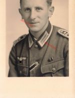 Foto Portrait Deutscher Soldat Schulterklappe 604 Auszeichnung Band Großfoto