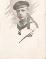 Foto-AK 1.WK Portrait Matrose Mützenband S.M.S. Dresden Tellermütze