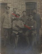 Fotokarte 1.WK deutsche Soldaten in Gefangenschaft POW.Arbeitskomp.14 Frankreich
