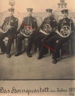 Foto-AK 1.WK Deutsche Soldaten Musiker mit Orden als Hornquartett