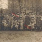 Foto-AK 1.WK Deutsche Marineoffiziere u. Herresoffizier Lehrgang Lager Jütebog
