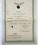 Großes Urkunden-Konvolut Wilhelm Fricke – Luftwaffe / F.A.S. Rerik / Flak / Ostmedaille