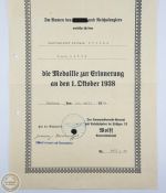 Großes Urkunden-Konvolut Wilhelm Fricke – Luftwaffe / F.A.S. Rerik / Flak / Ostmedaille