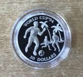Kiribati 20 Dollars 1993 Spieler am Strand Fußball PP Silbermünze Zertifikat