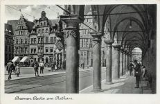 Partie am Rathaus in Bremen Postkarte AK