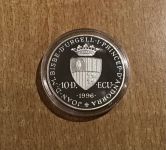 Andorra 10 Diners 1996 Karl der Große PP Silber Ecu mit Zertifikat