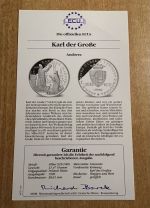 Andorra 10 Diners 1996 Karl der Große PP Silber Ecu mit Zertifikat