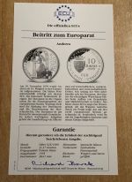 Andorra 10 Diners 1995 Beitritt zum Europarat PP Silber Ecu mit Zertifikat