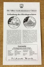 China 5 Yuan 1996 Pferdegeschirrs Silber PP mit Zertifikat