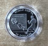 Cook -Inseln 10 Dollars 1992 Torszene Fußball PP Silbermünze Mit Zertifikat