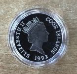 Cook -Inseln 10 Dollars 1992 Torszene Fußball PP Silbermünze Mit Zertifikat