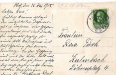 Gruß aus Hof Straßenansicht Blick zur Kirche Reichsfahne Bayern Postkarte AK