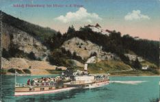 Schloss Fürstenberg mit Dampfschiff bei Höxter Nordrhein-Westfalen AK 1919