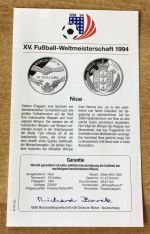 Niue 10 Dollars 1991 Wimpeltausch Fußball PP Silbermünze Mit Zertifikat