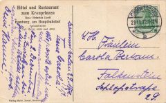 Innenansicht Hotel und Restaurant zum Kronprinzen in Hamburg Postkarte AK 1912