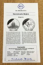 Bulgarien 1000 Leva 1995 Sternwarte Rojen Silber ECU PP Mit Zertifikat