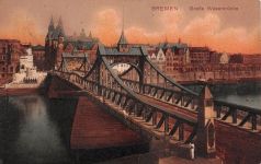 Bremen Große Weserbrücke Postkarte AK