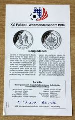 Bangladesch 1 Taka 1993 Mittelfeld Fußball PP Silbermünze Mit Zertifikat