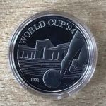 West - Samoa 10 Dollars 1992 Stadion Los Angeles Fußball PP Silber Zertifikat