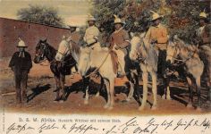 DSWA Deutsch-Südwest-Afrika AK Hendrik Wittboi mit seinem Stab Windhuk 1905