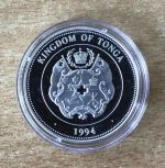 Tonga 1 Paanga 1993 Sprint Fußball PP Silbermünze Mit Zertifikat