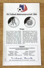Tonga 1 Paanga 1993 Sprint Fußball PP Silbermünze Mit Zertifikat