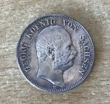 2 Mark Georg mit Lebensdaten 1904 E Sachsen Kaiserreich Silber