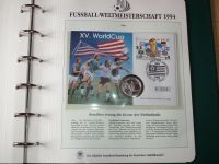 Album Fussball Weltmeisterschaft 1994 mit 6 Numisbriefe mit Münzen